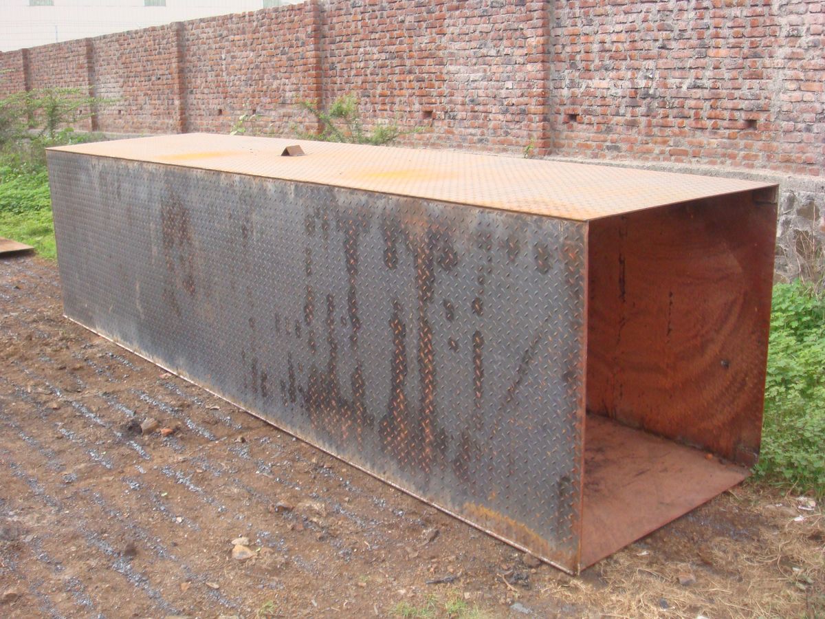 Large fabricated steel hopper