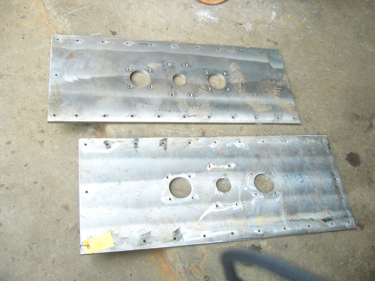 Galvanised steel plate fabrication with machined holes