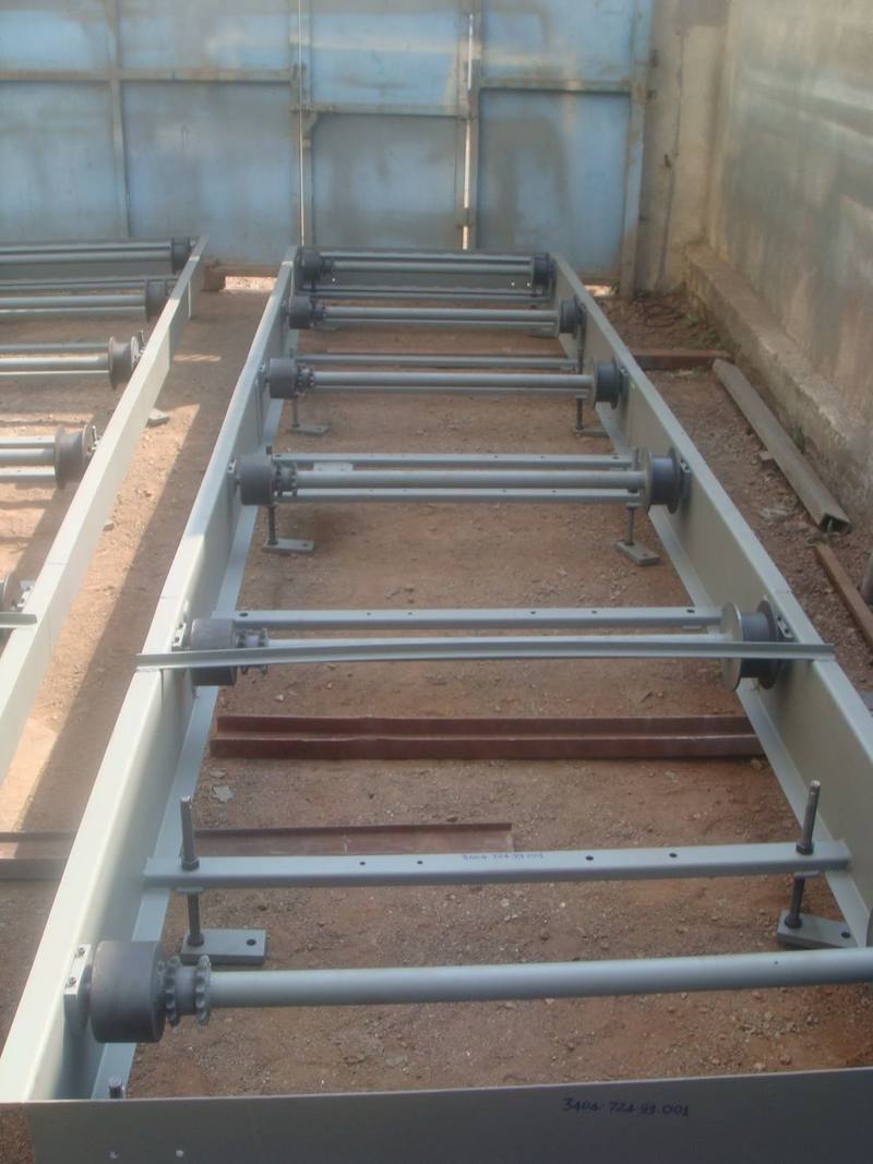 Galvanised roller bed conveyor section